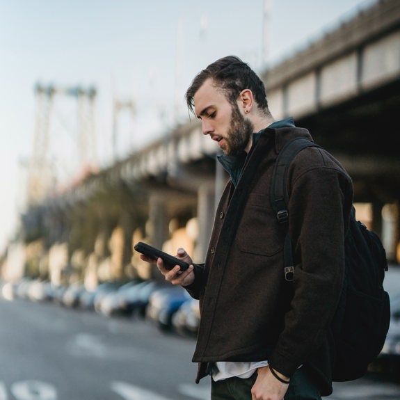 Young man on his phone